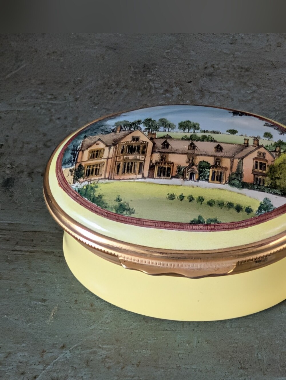 Halcyon Days Enamel Box Decorative Oval Trinket Box